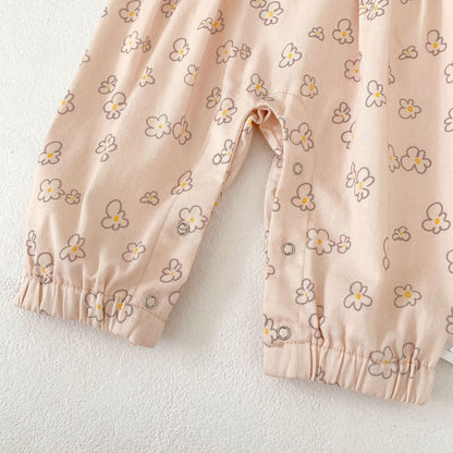 サロペットパンツ・サスペンダーパンツ 花柄プリントサロペットロンパース【mh0010856】