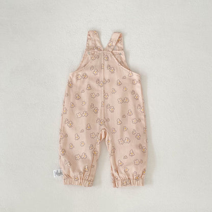 サロペットパンツ・サスペンダーパンツ 花柄プリントサロペットロンパース【mh0010856】