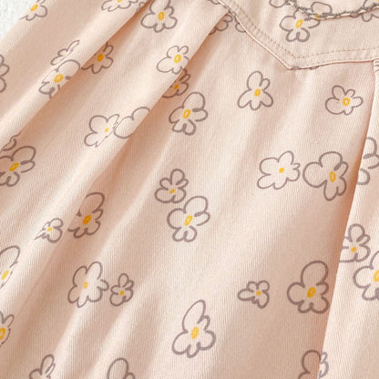 サロペットパンツ・サスペンダーパンツ 花柄プリントサロペットロンパース【mh0010856】