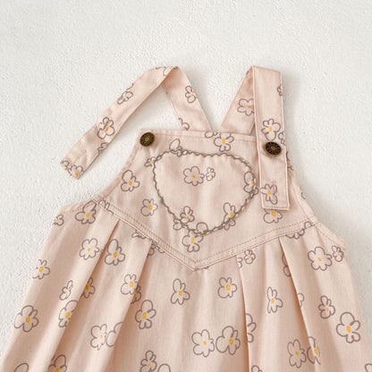 サロペットパンツ・サスペンダーパンツ 花柄プリントサロペットロンパース【mh0010856】