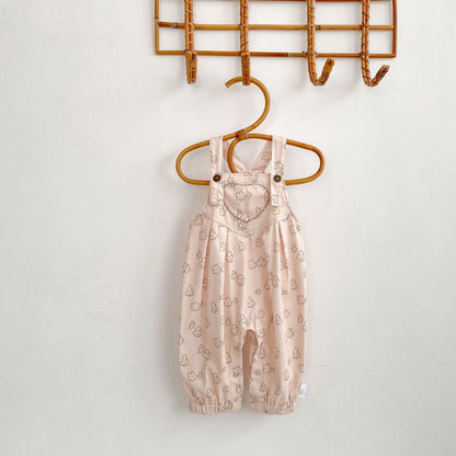 サロペットパンツ・サスペンダーパンツ 花柄プリントサロペットロンパース【mh0010856】