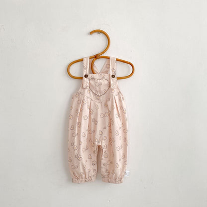 サロペットパンツ・サスペンダーパンツ 花柄プリントサロペットロンパース【mh0010856】