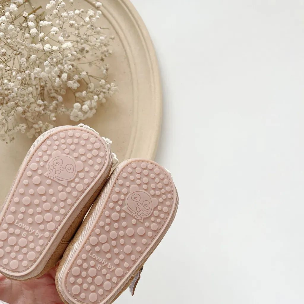 ベビー用靴 お花モチーフストラップシューズ レースフラワー付きフォーマルシューズ【mh0011068】