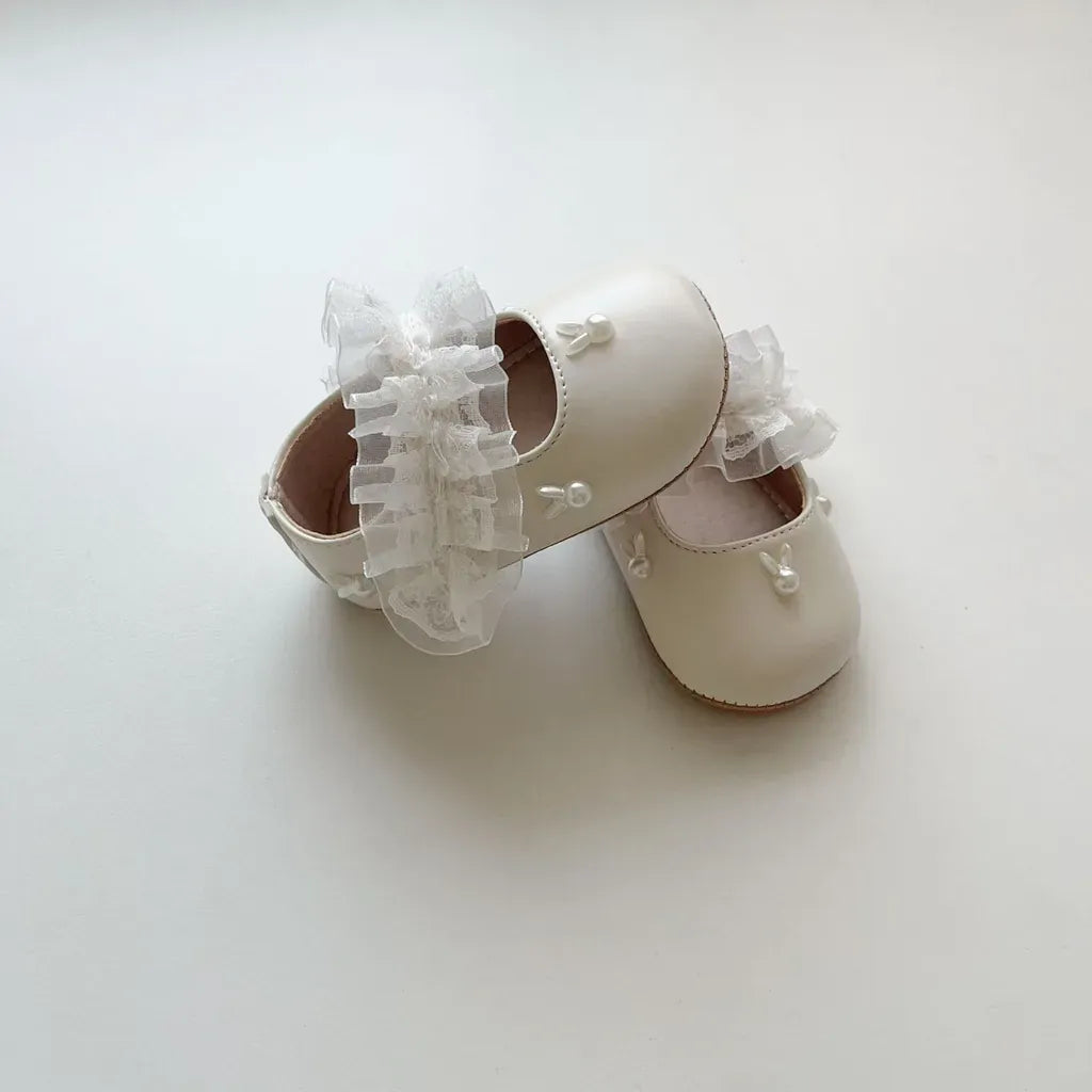 ベビー用靴 うさぎ刺繍ストラップシューズ ハートモチーフ付きベビーシューズ【mh0011071】