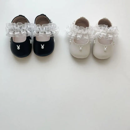 ベビー用靴 うさぎ刺繍ストラップシューズ ハートモチーフ付きベビーシューズ【mh0011071】