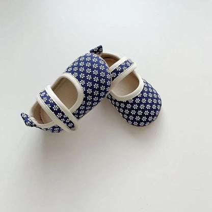 ベビー用靴 ベルクロストラップ花柄ファーストシューズ【mh0011073】