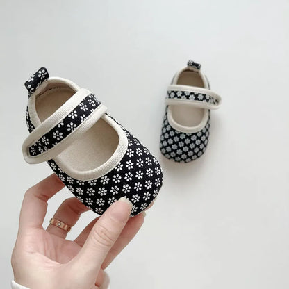 ベビー用靴 ベルクロストラップ花柄ファーストシューズ【mh0011073】