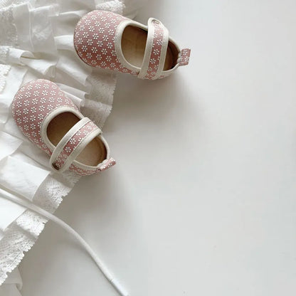 ベビー用靴 ベルクロストラップ花柄ファーストシューズ【mh0011073】