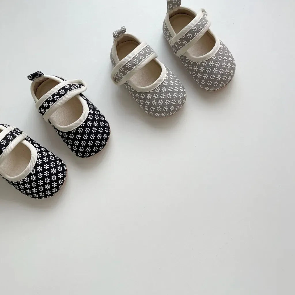 ベビー用靴 ベルクロストラップ花柄ファーストシューズ【mh0011073】