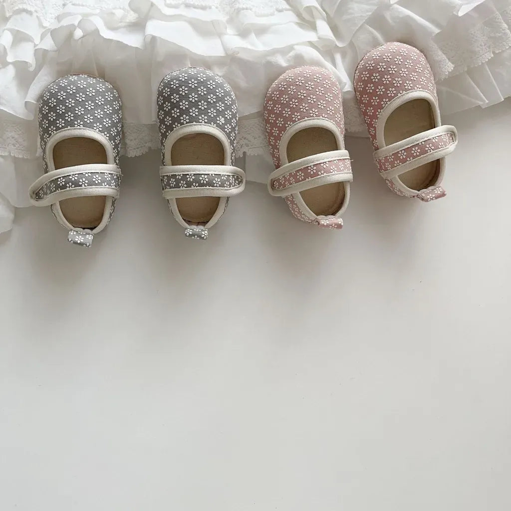 ベビー用靴 ベルクロストラップ花柄ファーストシューズ【mh0011073】