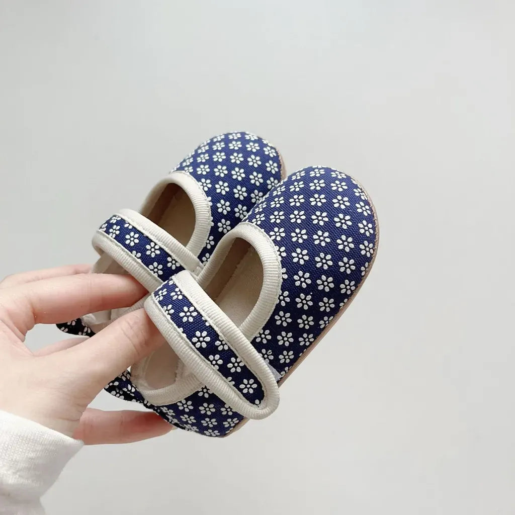 ベビー用靴 ベルクロストラップ花柄ファーストシューズ【mh0011073】