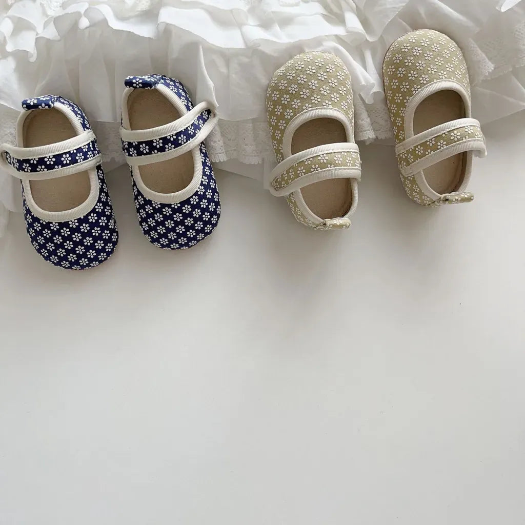 ベビー用靴 ベルクロストラップ花柄ファーストシューズ【mh0011073】