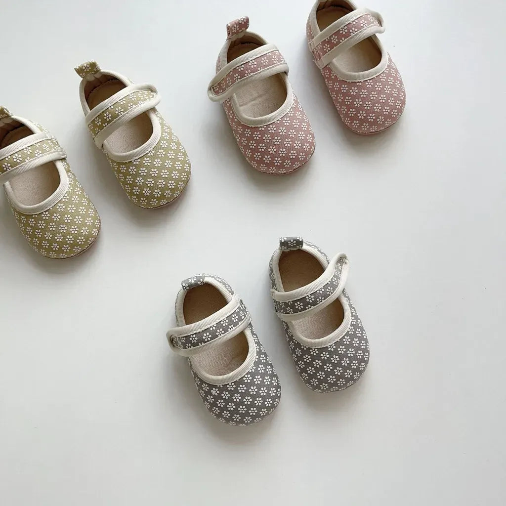 ベビー用靴 ベルクロストラップ花柄ファーストシューズ【mh0011073】