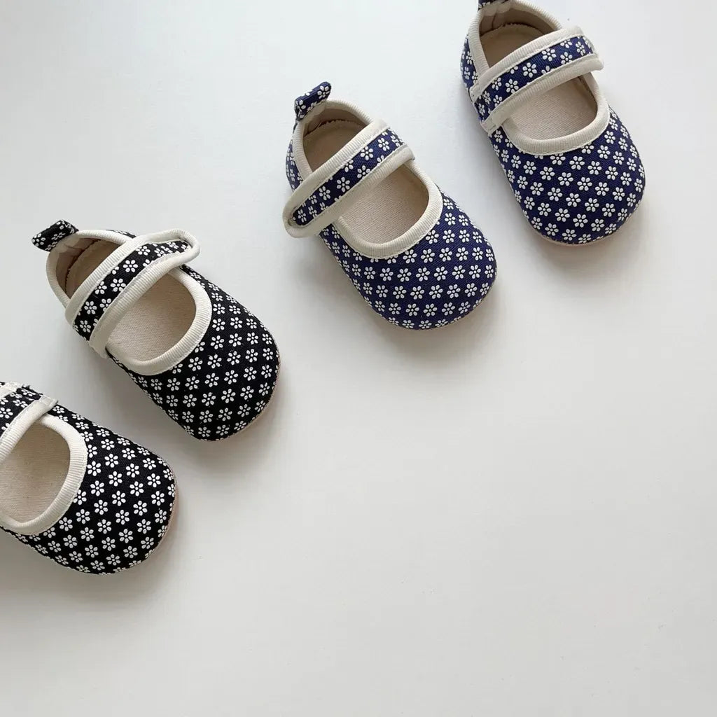 ベビー用靴 ベルクロストラップ花柄ファーストシューズ【mh0011073】