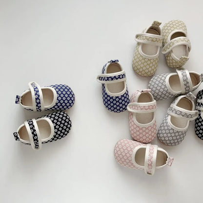 ベビー用靴 ベルクロストラップ花柄ファーストシューズ【mh0011073】