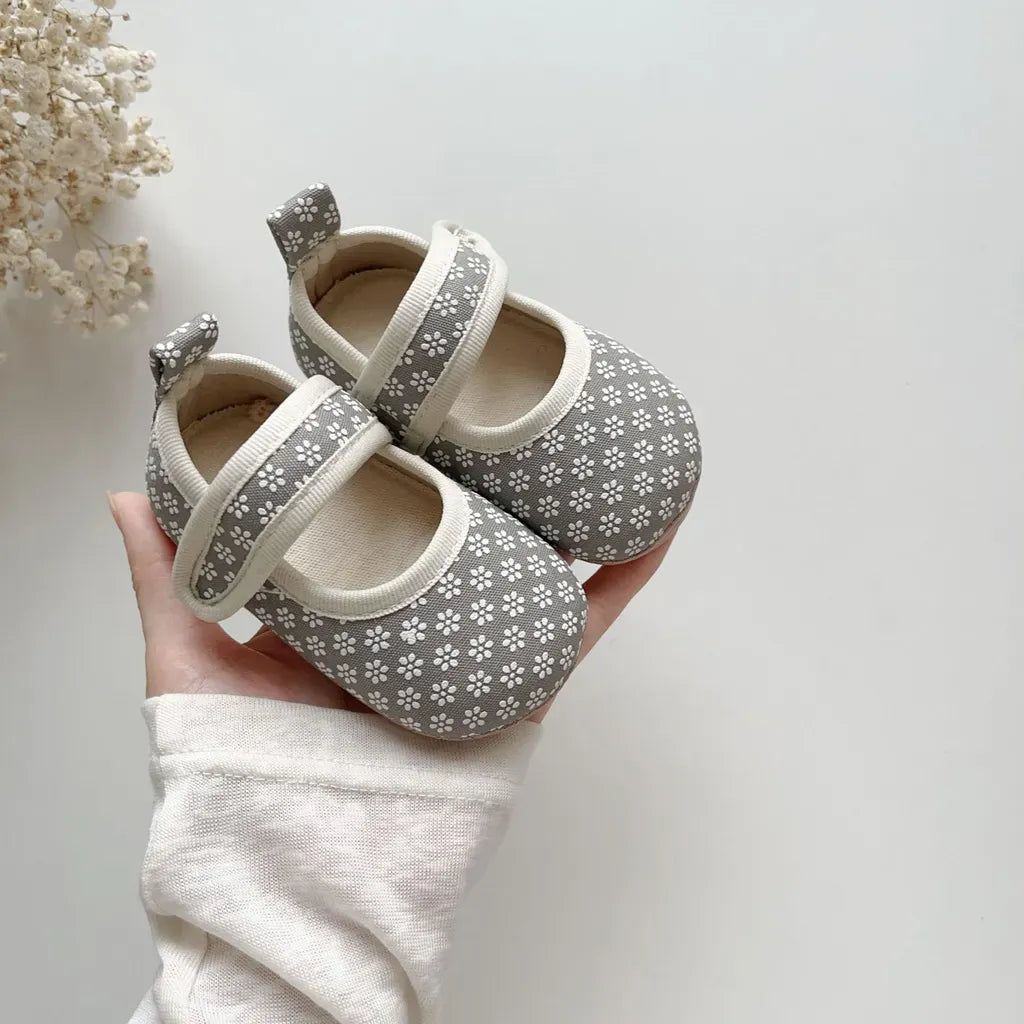 ベビー用靴 ベルクロストラップ花柄ファーストシューズ【mh0011073】