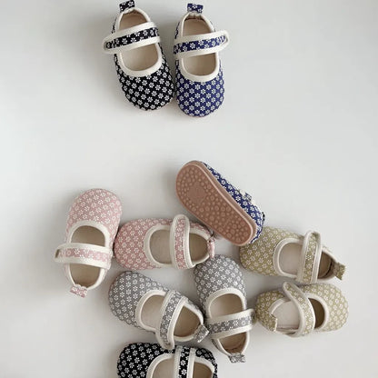 ベビー用靴 ベルクロストラップ花柄ファーストシューズ【mh0011073】