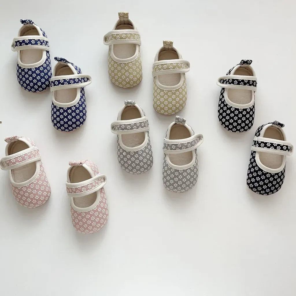 ベビー用靴 ベルクロストラップ花柄ファーストシューズ【mh0011073】