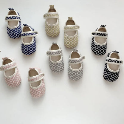 ベビー用靴 ベルクロストラップ花柄ファーストシューズ【mh0011073】