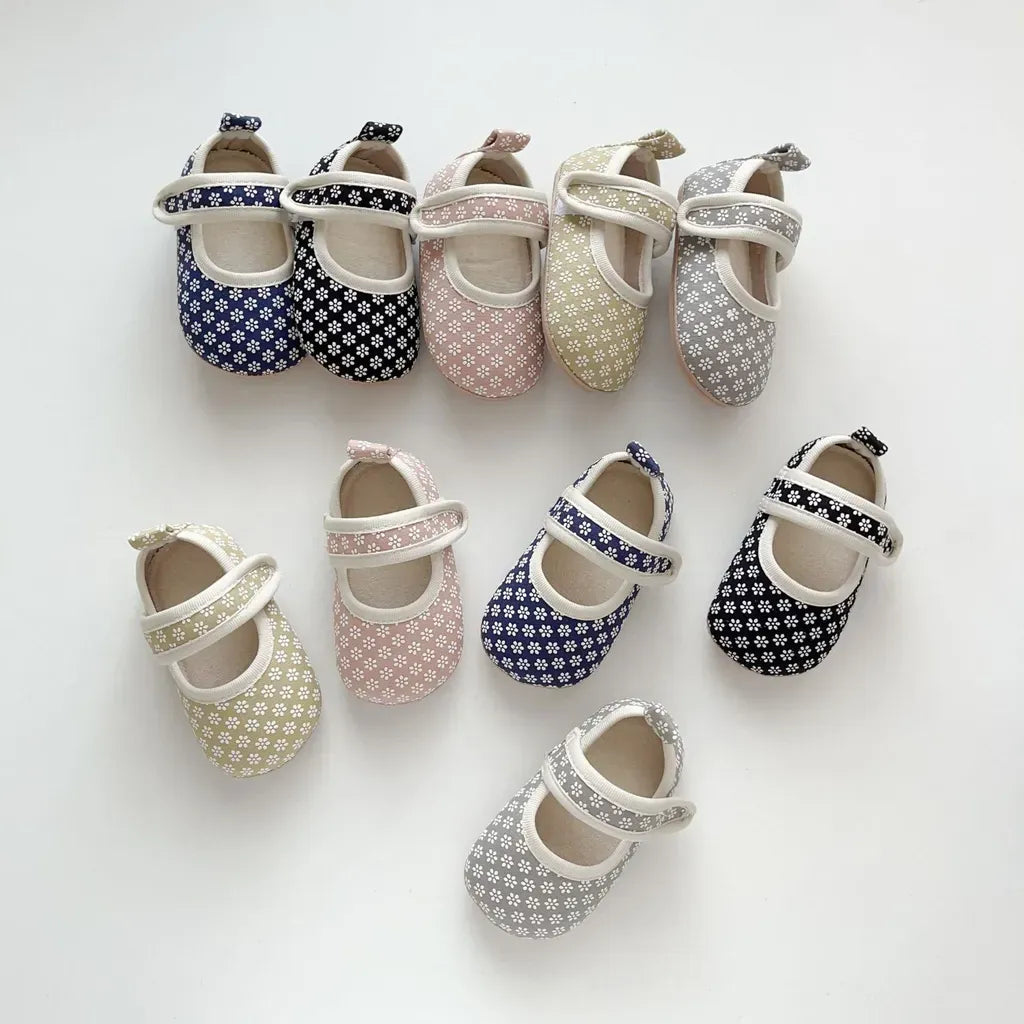 ベビー用靴 ベルクロストラップ花柄ファーストシューズ【mh0011073】