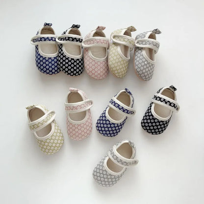 ベビー用靴 ベルクロストラップ花柄ファーストシューズ【mh0011073】