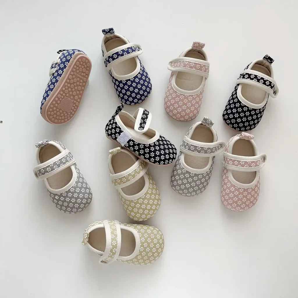 ベビー用靴 ベルクロストラップ花柄ファーストシューズ【mh0011073】