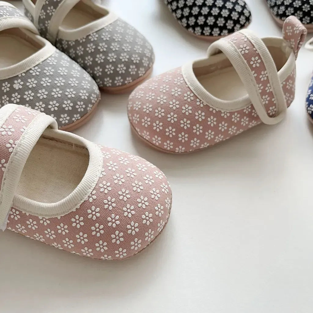 ベビー用靴 ベルクロストラップ花柄ファーストシューズ【mh0011073】