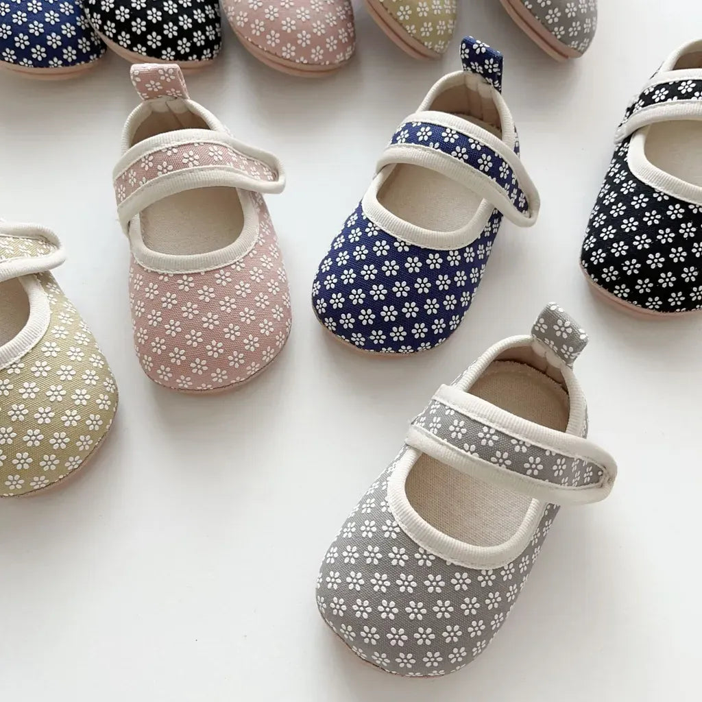 ベビー用靴 ベルクロストラップ花柄ファーストシューズ【mh0011073】