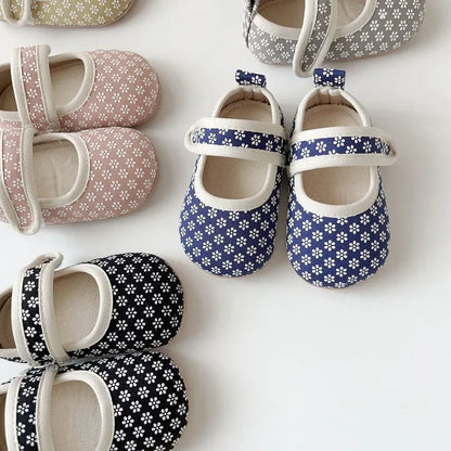 ベビー用靴 ベルクロストラップ花柄ファーストシューズ【mh0011073】