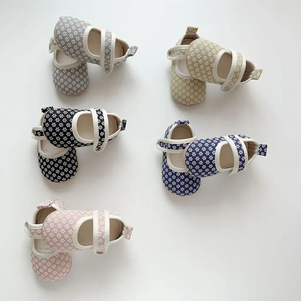 ベビー用靴 ベルクロストラップ花柄ファーストシューズ【mh0011073】