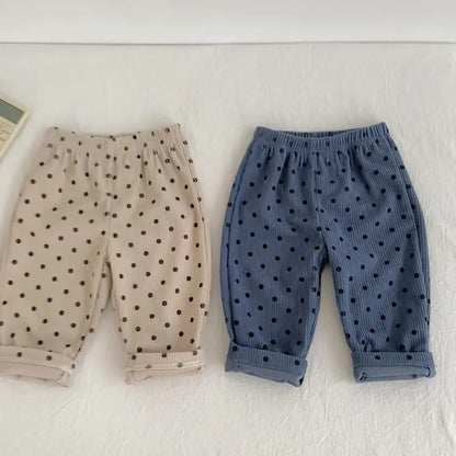 ロングパンツ・スウェットパンツ ドット柄コーデュロイパンツ【mh0011078】