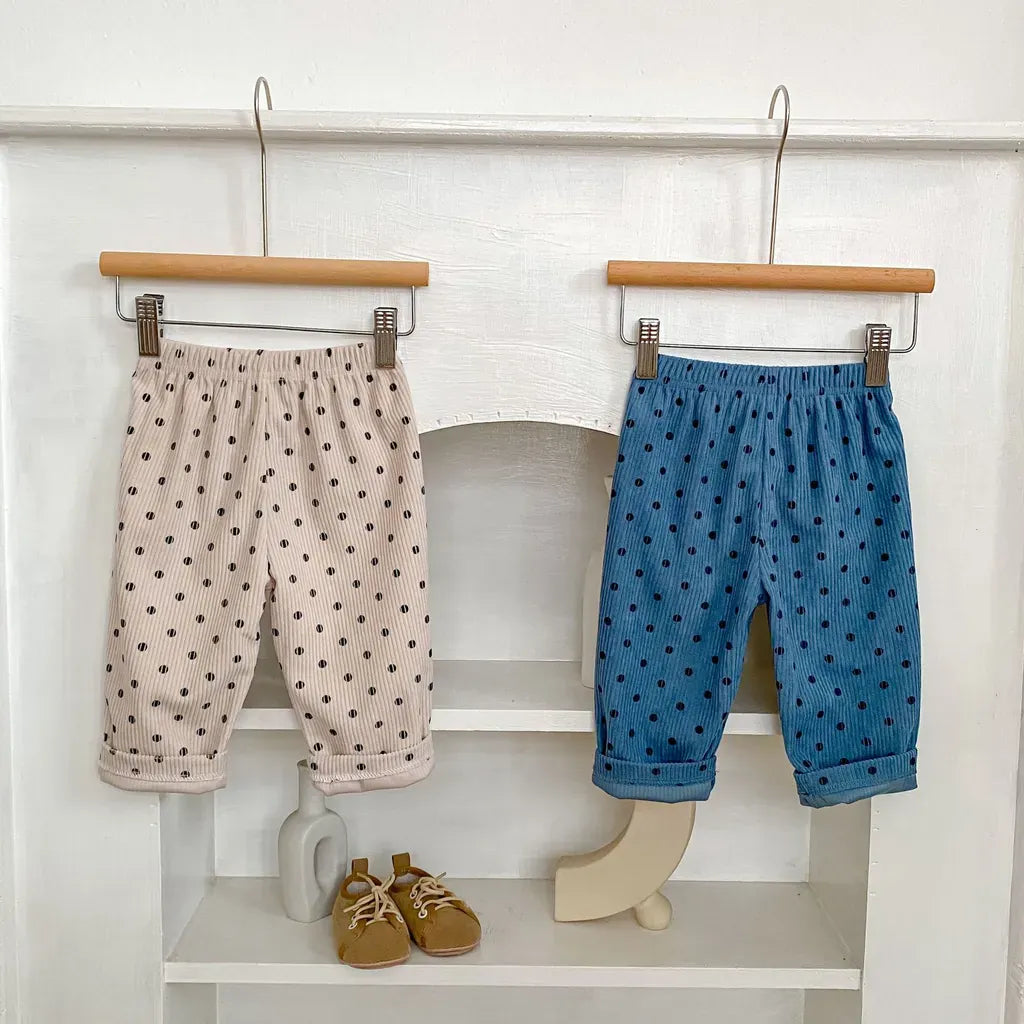 ロングパンツ・スウェットパンツ ドット柄コーデュロイパンツ【mh0011078】