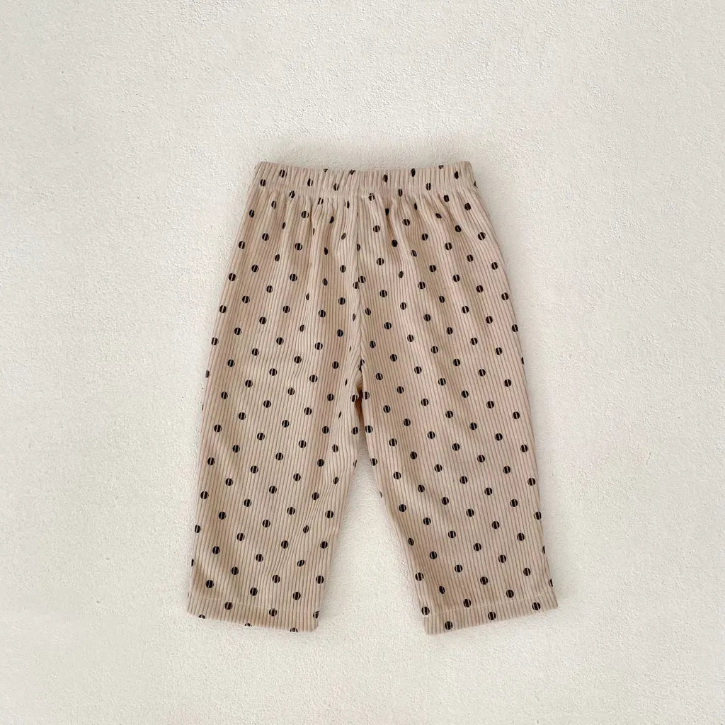 ロングパンツ・スウェットパンツ ドット柄コーデュロイパンツ【mh0011078】