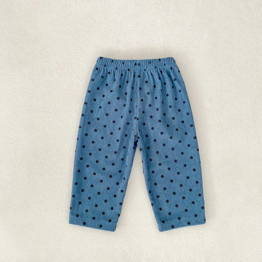ロングパンツ・スウェットパンツ ドット柄コーデュロイパンツ【mh0011078】