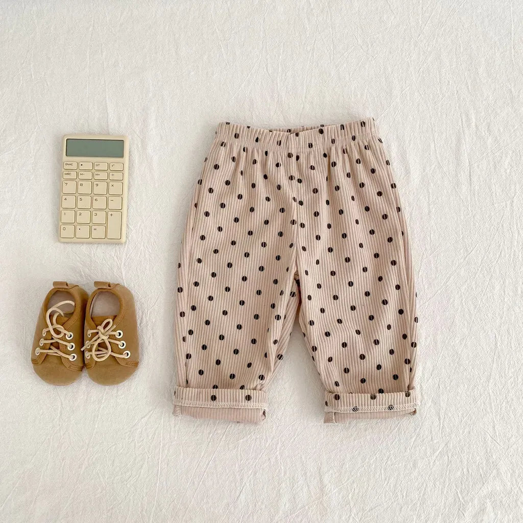 ロングパンツ・スウェットパンツ ドット柄コーデュロイパンツ【mh0011078】