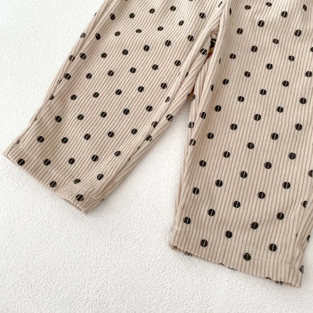 ロングパンツ・スウェットパンツ ドット柄コーデュロイパンツ【mh0011078】