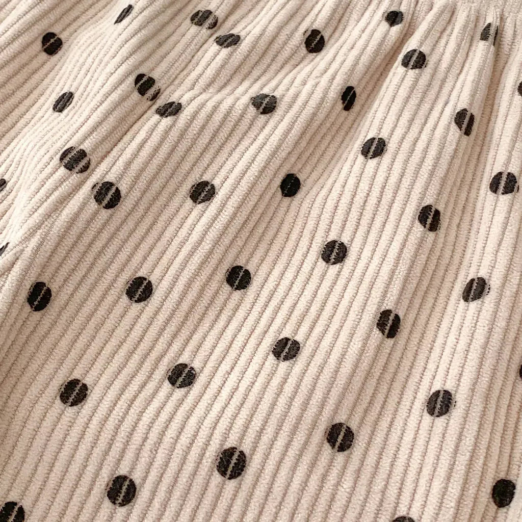 ロングパンツ・スウェットパンツ ドット柄コーデュロイパンツ【mh0011078】