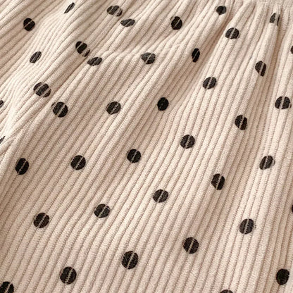 ロングパンツ・スウェットパンツ ドット柄コーデュロイパンツ【mh0011078】