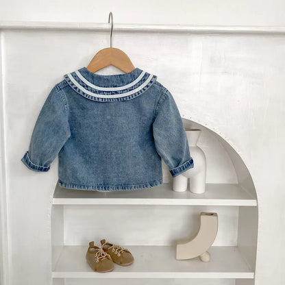 ショートコート・ジャケット・ジャンパー セーラー襟デニムジャケット【mh0011080】