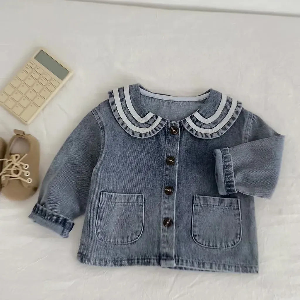 ショートコート・ジャケット・ジャンパー セーラー襟デニムジャケット【mh0011080】