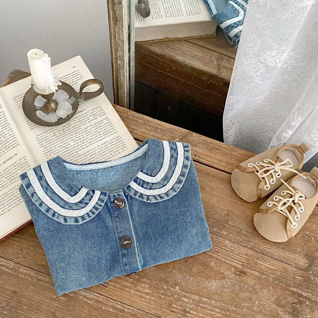 ショートコート・ジャケット・ジャンパー セーラー襟デニムジャケット【mh0011080】