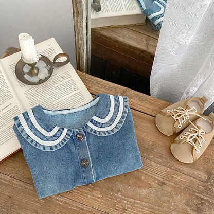 ショートコート・ジャケット・ジャンパー セーラー襟デニムジャケット【mh0011080】