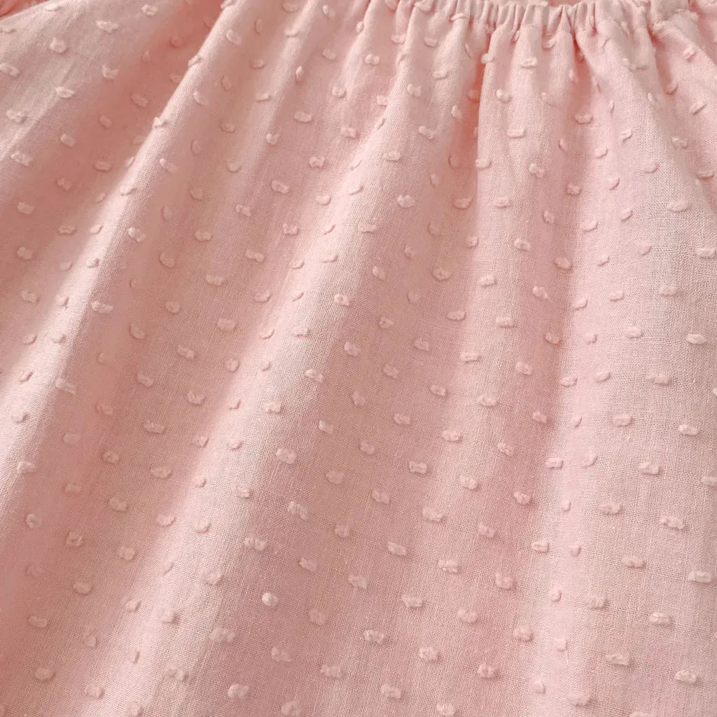 長袖ロンパース ドットエンボスフリル姉妹お揃いワンピース/ロンパース【mh0011083】