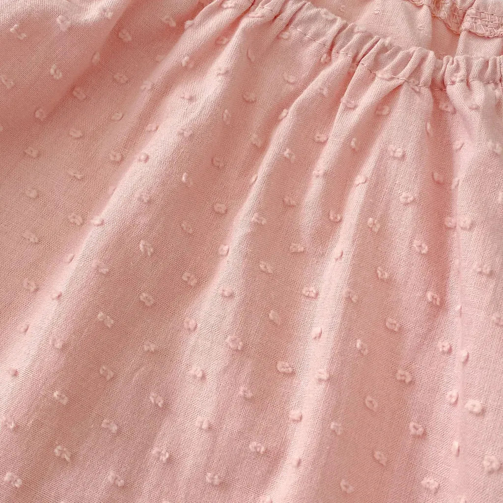 長袖ロンパース ドットエンボスフリル姉妹お揃いワンピース/ロンパース【mh0011083】