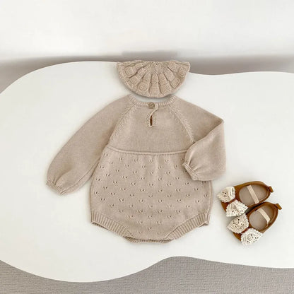 長袖ロンパース レースニット長袖ロンパース【mh0011084】