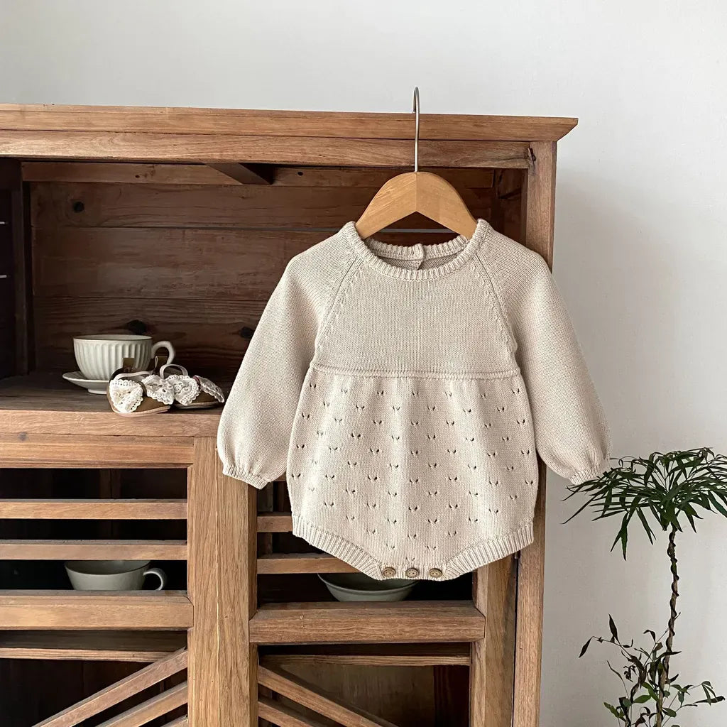 長袖ロンパース レースニット長袖ロンパース【mh0011084】