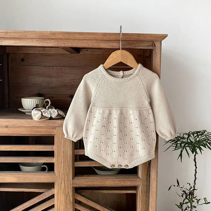 長袖ロンパース レースニット長袖ロンパース【mh0011084】