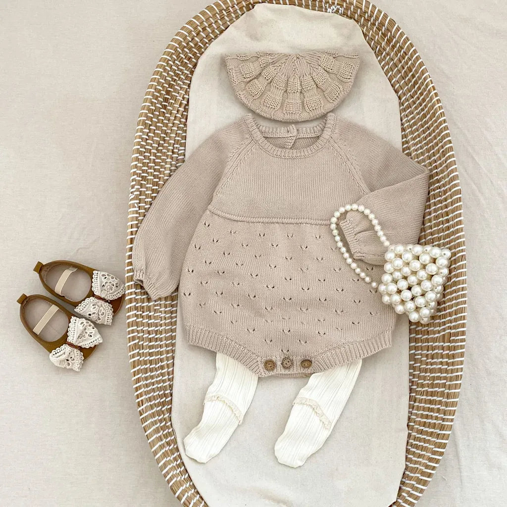 長袖ロンパース レースニット長袖ロンパース【mh0011084】