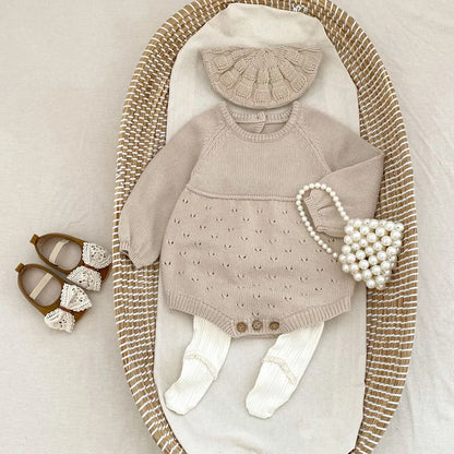 長袖ロンパース レースニット長袖ロンパース【mh0011084】