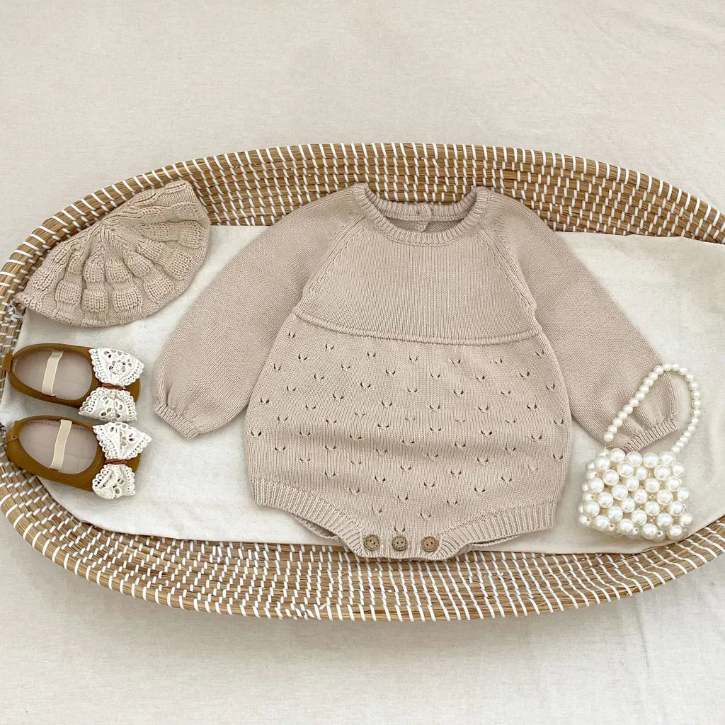 長袖ロンパース レースニット長袖ロンパース【mh0011084】